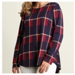 Plaid Fit & Flare Top